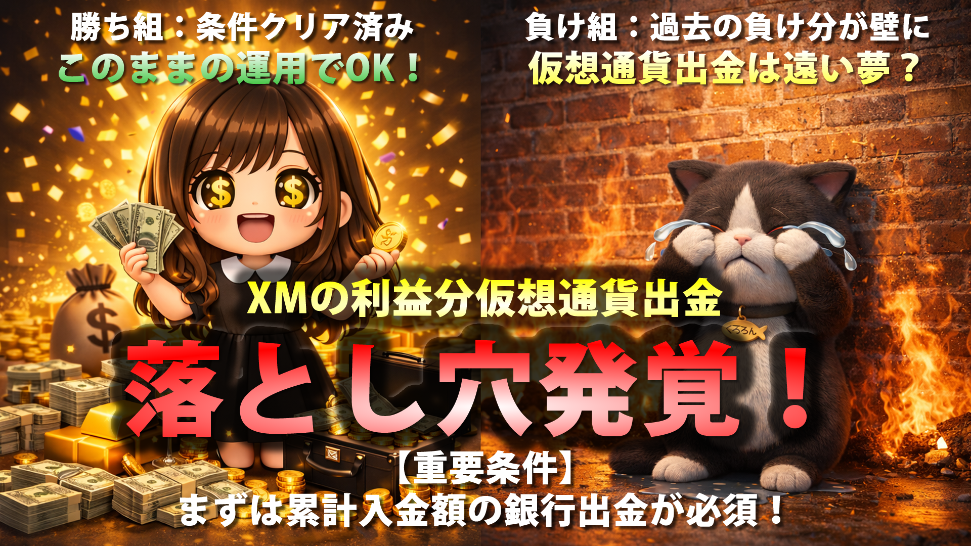XMの利益分の仮想通貨出金の落とし穴発覚？勝ち組と負け組で違う対応とは？