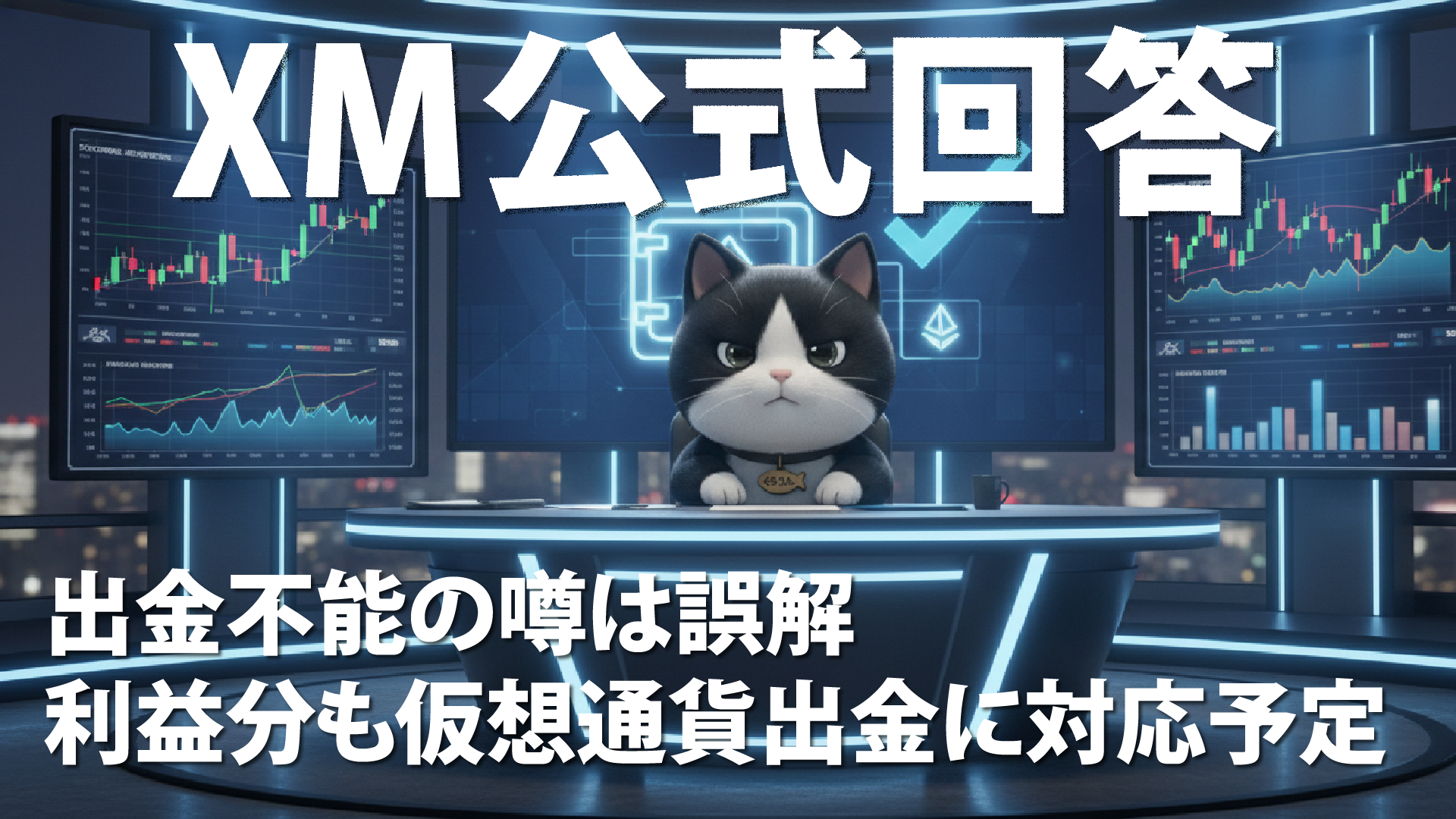【XM公式回答】銀行送金停止の噂は誤解｜利益分も仮想通貨出金に対応予定