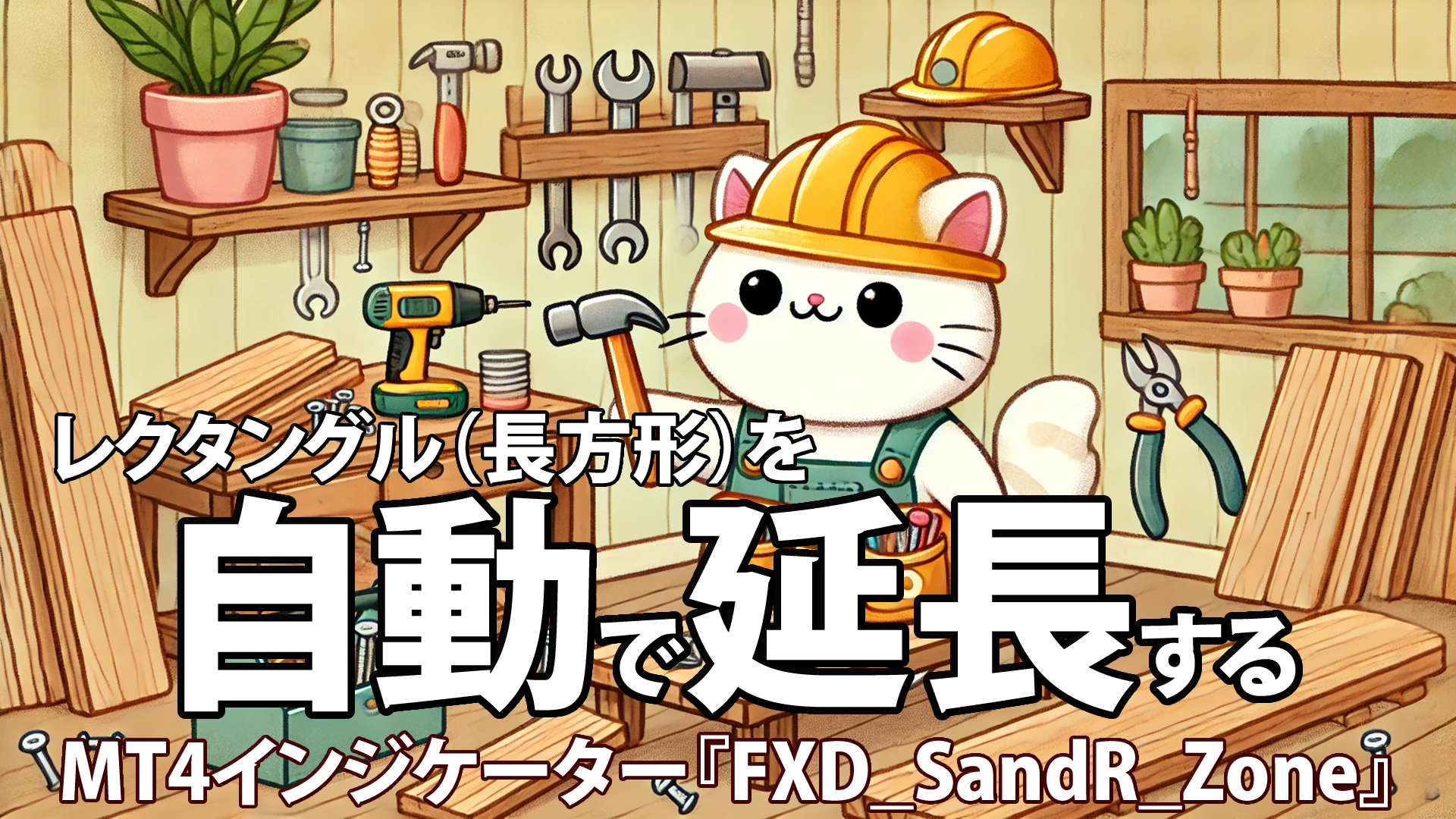 レクタングル（長方形）を自動でチャート右端まで延長するMT4インジケーター『FXD_SandR_Zone』